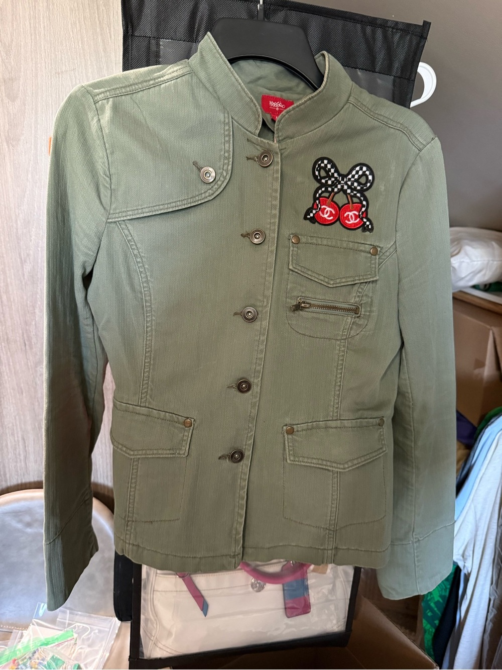 Mossimo Supply Co. Olive Green Patch Utility Jacket